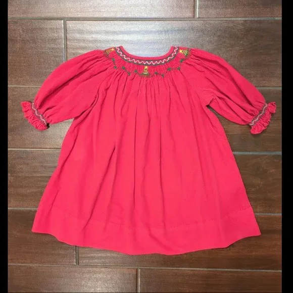 white christmas dresses Rudolph Dress 12m – Shop Marigold Girl main image 1